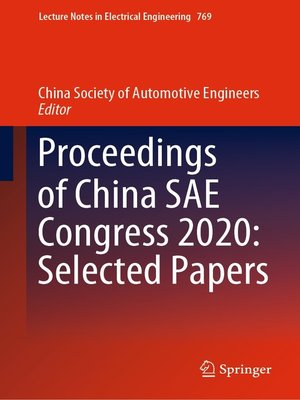 cover image of Proceedings of China SAE Congress 2020
